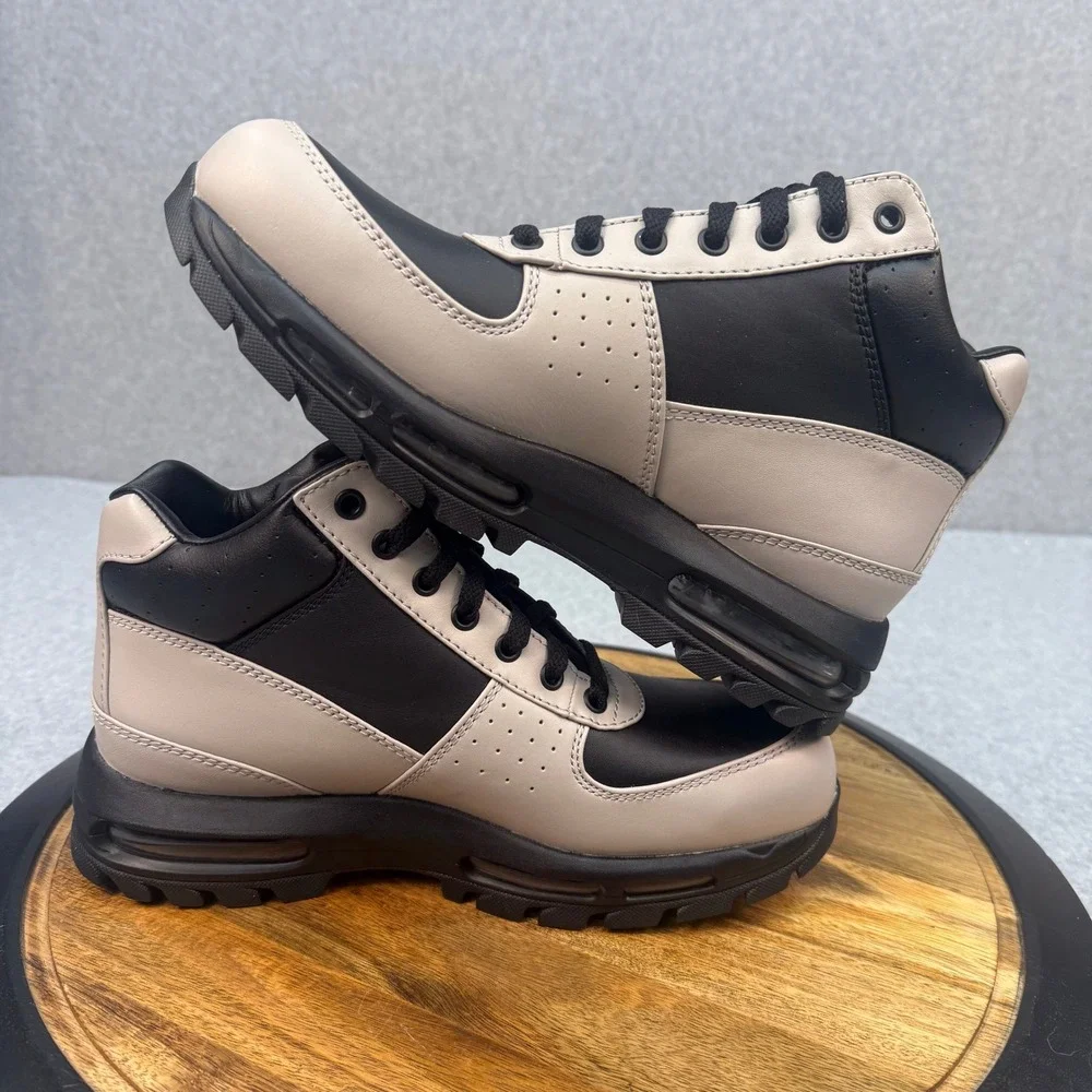 Nike Air Max Goadome ACG Light Bone Black Leather Boots FZ1314-002 Mens 8.5